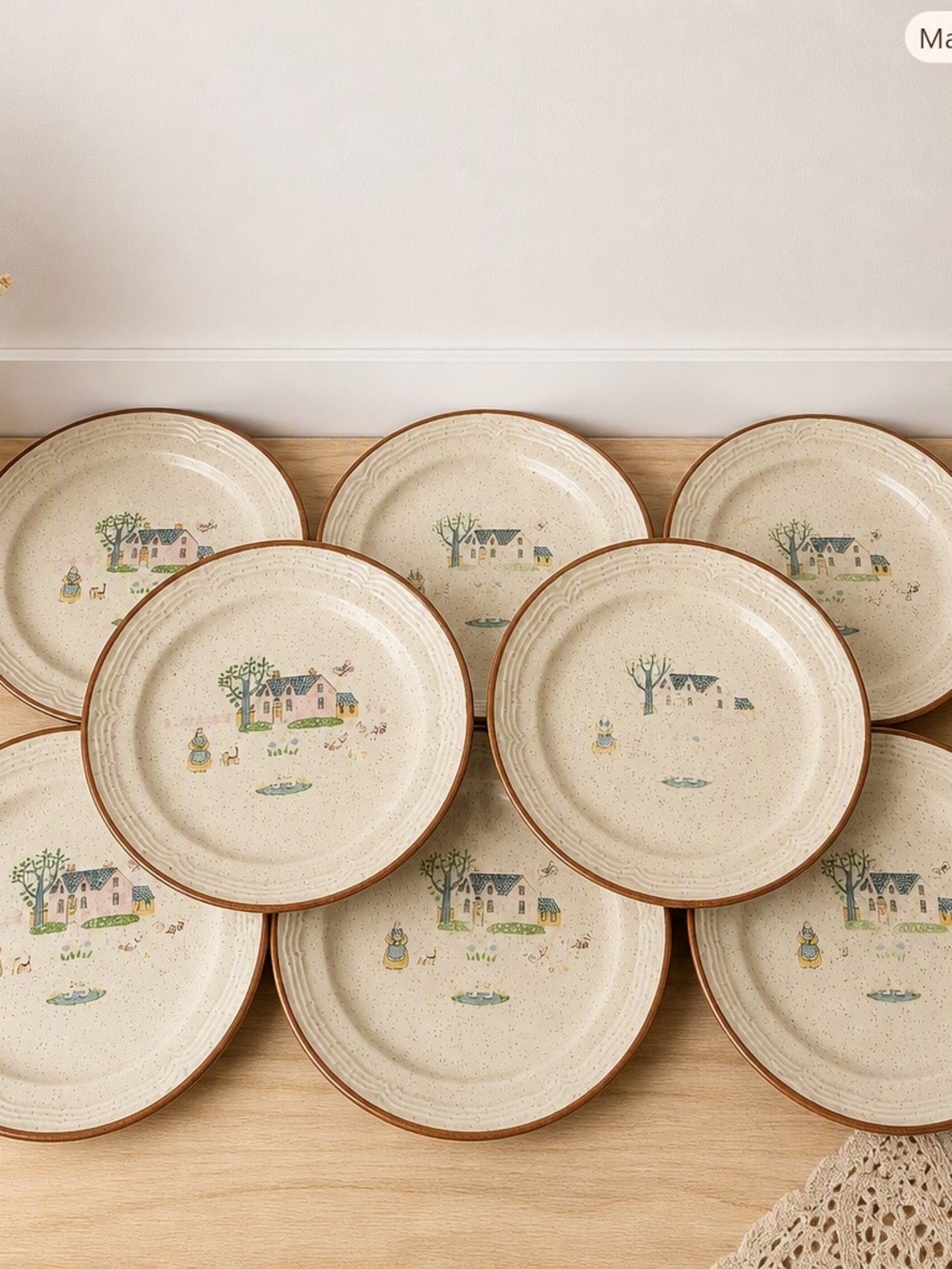 Country House Japan Bread Plates – Set of 8 (Heartland Style)